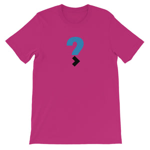 Question Mark Short-Sleeve Unisex T-Shirt (black and blue)
